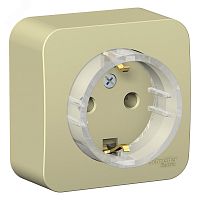 Розетка открытой установки BLANCA с заземлением без шторок, (компакт), с изолирующей пластиной, 16А, 250В, бежевый | код BLNRA110117 | Systeme Electric