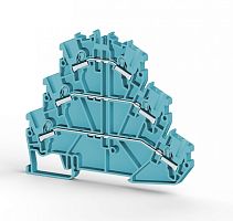 307 190, Клеммник 3-х ярусный пружинный быстрозажимной (Push in), 2,5 мм.кв. (бежевый), PYK2,5-3F | код 0.0.0.3.07190 | KLEMSAN