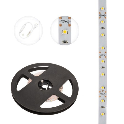 Лента светодиодная SMD3528 4.8Вт/м 60LED/м IP23 12В тепло-бел. (уп.5м) Lamper 141-336 фото 3 Лента светодиодная SMD3528 4.8Вт/м 60LED/м IP23 12В тепло-бел. (уп.5м) Lamper 141-336 фото 3