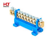 Шина N ноль на DIN-изол тип Стойка ШНИ-6х9-10-синий HLT | код 081-03-58 | HLT