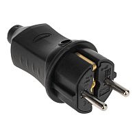 Вилка прямая влагозащ. 16А IP44 230В 2P+PE каучук