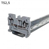 Клемма пружинная проходная 2 контакта 2,5 мм2, серая | код TS2,5 | ПРОВЕНТО