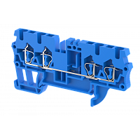 Клемма проходная пружинная 2,5 мм2 на 4 подключения, синяя SQ2.5-2X2-BLUE | код 2102060001 | Elmex