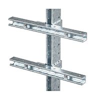 Комплект монтажных профилей на стойку для крепления 3 оболочек винтами din 84 M6X40 12 шт. , горячеоцинкованный, длина 400 мм | код EX-E3SPR05 | DKC