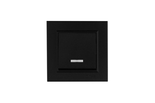 Выключатель одноклавишный с подсветкой Karea черн. Makel 56054021