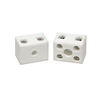 Клемма керамическая латунь 6 мм? 2 пары контактов с крепежным отверстием (5 шт/уп) Промрукав | код PR08.7163 | ПРОМРУКАВ