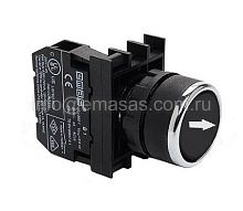 Кнопка нажимна, черная, горизонтальная стрелка | код B100DHOY | EMAS