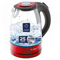 Чайник электрический Scarlett SC-EK27G99 1.7л. 2200Вт красный (корпус: стекло) | код 1625962 | SCARLETT