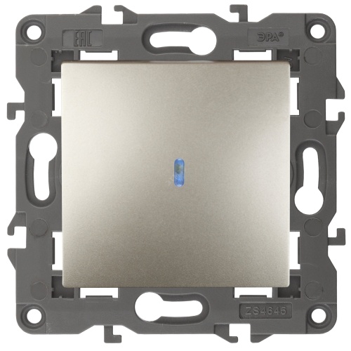 Выключатель с подсветкой, 10АХ-250В, Эра Elegance, шампань,14-1102-04 | код Б0034218 | ЭРА