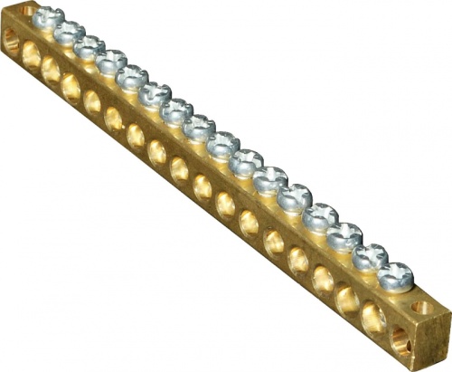 Шина нулевая KSN-1-4-6x9-18 сечение 6х9, 18 отв., крепеж по центру | код A8300-06-01-038 | РЕЛЕ И АВТОМАТИКА Шина нулевая KSN-1-4-6x9-18 сечение 6х9, 18 отв., крепеж по центру | код A8300-06-01-038 | РЕЛЕ И АВТОМАТИКА