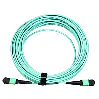 Сборка кабельная MPO-MPO, 12 волокон OM3, тип B (Key Up-Key Up), низкие потери, LSZH, 30 м, аква | код LAN-12M-12M/OM3B-30 | LANMASTER