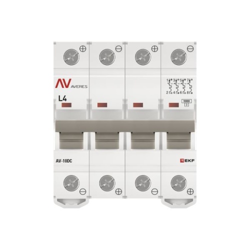 Выключатель автоматический AV-10 DC 4P 4A (L) 10kA EKF AVERES | код mcb10-DC-4-04L-av | EKF фото 5