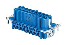 Вилочная контактная вставка взрывозащищенного разъема REVOS Ex, Size 16, винтовая фиксация, с защитой провода, 16 полюсов + РЕ, 90 V, до 16 A, материал контактов: медный сплав, тип покрытия контактов: олово | код 72.310.1653.9 | Wieland Сер