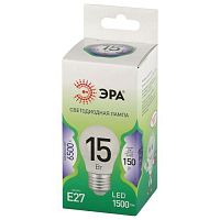 Лампа светодиодная LED 15 Вт 1500Лм 6500К шар холодный E27 220-240В LED P45-15W-865-E27 Green Line | код Б0067051 | ЭРА