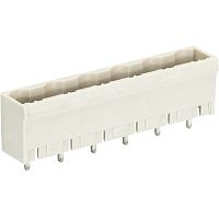 Вилочный разъем, вертикальный, на плату, шаг 7,5 мм, 8 полюсов, фиксация на плате пайкой, 690V, 12А, без маркировки, цвет: серый, серия 8413 S G | код 25.390.3853.0 | Wieland