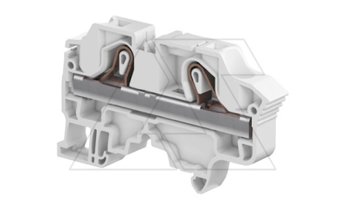 Клемма ZK10/10 пружинный зажим, 2 контакта, 57А, 1000В, серый | код 71001000 | Entrelec