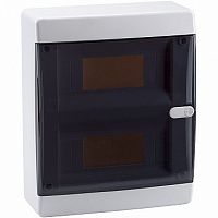 Распределительный шкаф OptiBox P, 18 мод., IP41, навесной, пластик, прозрачная черная дверь |  код. 145777 |  КЭАЗ