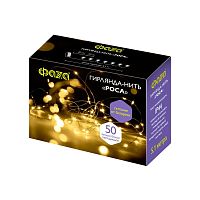 Гирлянда светодиодная Роса DC-G03-50Y, 50 желт. microLED, 5.1 м., 8 реж., 3xAA ФAZA | код 5047853 | JazzWay