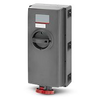 Розетка настенная с мех-ой блокировкой, автоматическим выключателем, реле дифференциального тока и боковым расположением разъема IP6 | код DIS50312587RM | DKC