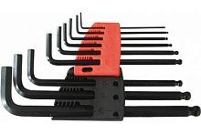 Ключи шестигранные CrV средние с шаром (1.5-10 мм) 9 шт | код. 64195 | FIT