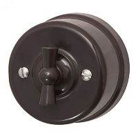 Выключатель Лизетта 1-кл., пластик, цвет Коричневый | код B1-200-22 | Bironi