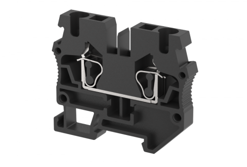 Миниклемма проходная пружинная 2,5 мм2, на 2 подключения, черная SQM2.5-BLACK | код 2402240005 | Elmex