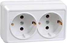 Розетка 2-м ОП Октава РС22-3-ОБ 16А IP20 с заземл. бел. | код ERO21-K01-16-DC | IEK