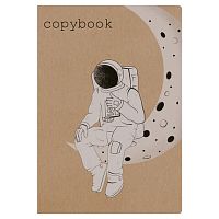 Тетрадь 40 л. в клетку обложка КРАФТ, бежевая бумага 70 г/м2, сшивка, А5 (147х210 мм), SPACE TRAVELER, BRAUBERG, 403760 | код 403760 | BRAUBERG