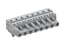 475108/030 Розетка на кабель MCS, горизонт., с монтаж.ножками шаг 7.5мм, 8 конт., сер., шт | код 475108/030 | SUPU