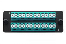 Комплект планка Q-SLOT с 12 адаптерами дуплекс LC OM3 монтаж. шнуры КДЗС Eurolan 38M-30-2L-12BL