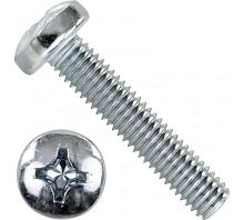 Винт DIN7985 М5х50 полукруглая голова класс прочности 4.8 покрытие цинк | код DIN7985-М5х50 | Крепдил