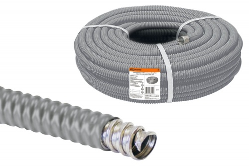 Металлорукав в ПВХ-изоляции РЗ-Ц-П 25 серый без протяжки (50м) TDM | код SQ0407-0425 | TDM