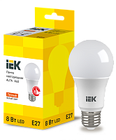 Лампа LED ALFA A60 груша 8Вт 230В 3000К E27 (6шт) IEK | код LLA-A60-8-230-30-E27-6 | IEK
