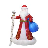 3D фигура надувная Дед Мороз с подарками, размер 300см, внутренняя подсветка 12LED, компрессор с адаптером 12В, IP44 NEON-NIGHT | код 511-055 | NEON-NIGHT