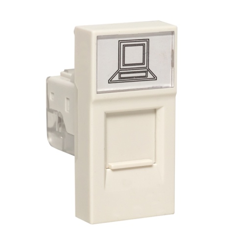 Розетка RJ45 кат, 5e, 1 модуль | код E1MK015E-135-10 | EKF