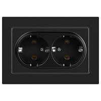 Розетка 2-м СП Accent 6-205-05 16А IP20 250В 2P+E Schuko AL/CU антрацит Intro Б0063494