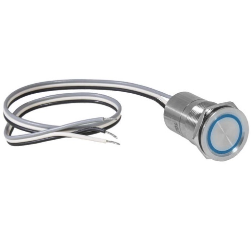 Кнопка сенсорная сподсветкой, с фиксацией RUICHI TS22-11C/B/S off-on, М22, IP68, нержавеющая сталь | код 114195 | Ruichi