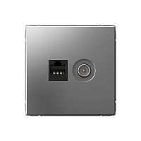 ARTGALLERY РОЗЕТКА двойная ТВ + компьютерная RJ45, кат. 5Е, СТАЛЬ | код GAL000989 | Systeme Electric