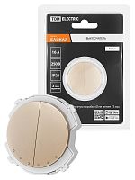 Выключатель 2-кл. 16А 250В шампань, Байкал TDM | код SQ1819-0533 | TDM