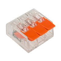 Универсальная компактная клемма СМК 221-413, 3-проводная до 4,0 мм кв (50 шт./уп.) REXANT | код 07-5203 | REXANT