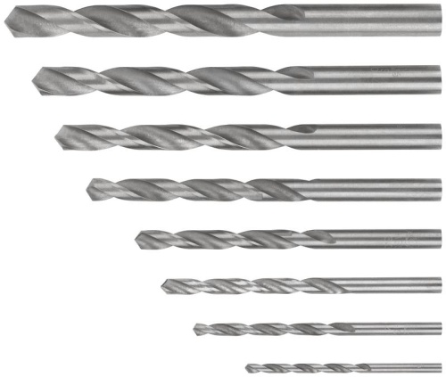Набор сверл по металлу HSS, угол заточки 118град, пласт. кейс, 8 шт. (3-4-5-6-7-8-9-10мм) | код 35600М | FIT фото 2