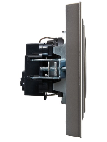 Розетка СП BRITE РСР14-1-0-БрС 16А в сборе с заземл. защ. шторки сталь | код BR-R14-16-K46-F | IEK фото 4