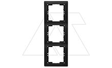 Daria - Рамка 3 поста, к механизмам серии 21, вертикальный монтаж, черный мат | код 2120-800-2384 | Mutlusan