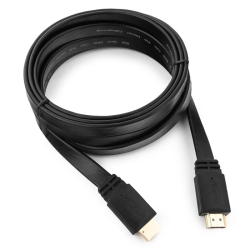 Кабель HDMI Cablexpert CC-HDMI4F-10, 3м, v1.4, 19M/19M, плоский кабель, черный, позол.разъемы, экран, пакет | код CC-HDMI4F-10 | Cablexpert