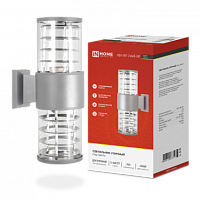 Светильник уличный двусторонний НБУ ART-2хA60-GR алюминиевый под лампу 2хA60 E27 230B серый серии CITY IP65 IN HOME | код 4690612037714 | IN HOME