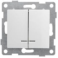 GUSI Bravo механизм выключателя 2кл. (инд), скрытая установка, 10А, 250В. Цвет: белый. | код С10В28-001 | GUSI ELECTRIC