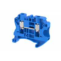 Клемма проходная винтовая 6 мм2, на 2 подключения, синяя TQ6-BLUE | код 1204010001 | Elmex