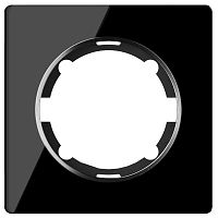 Рамка стеклянная одинарная, цвет чёрный | код 2234939 | OneKeyElectro