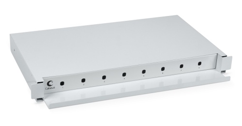 Кросс бокс оптический 19' на 8 ST(FC) со сплайс-кассетой, выдвижной (без пигтейлов и проходных адаптеров) | код ODF-19-8-ST | Cabeus