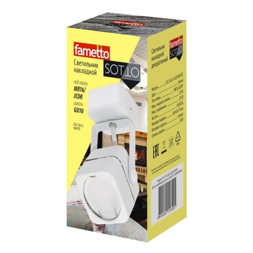 Светильник DLC-S611 GU10 WHITE декоративный накладной Sotto Без лампы цоколь GU10 металл белый Fametto | код UL-00008871 | Uniel Светильник DLC-S611 GU10 WHITE декоративный накладной Sotto Без лампы цоколь GU10 металл белый Fametto | код UL-00008871 | Uniel